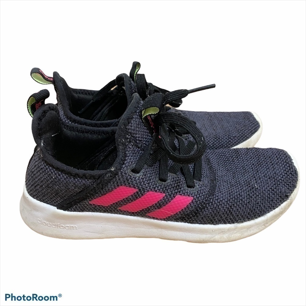 Adidas Pink Black Gray Sneakers Sz 4 Girls Youth